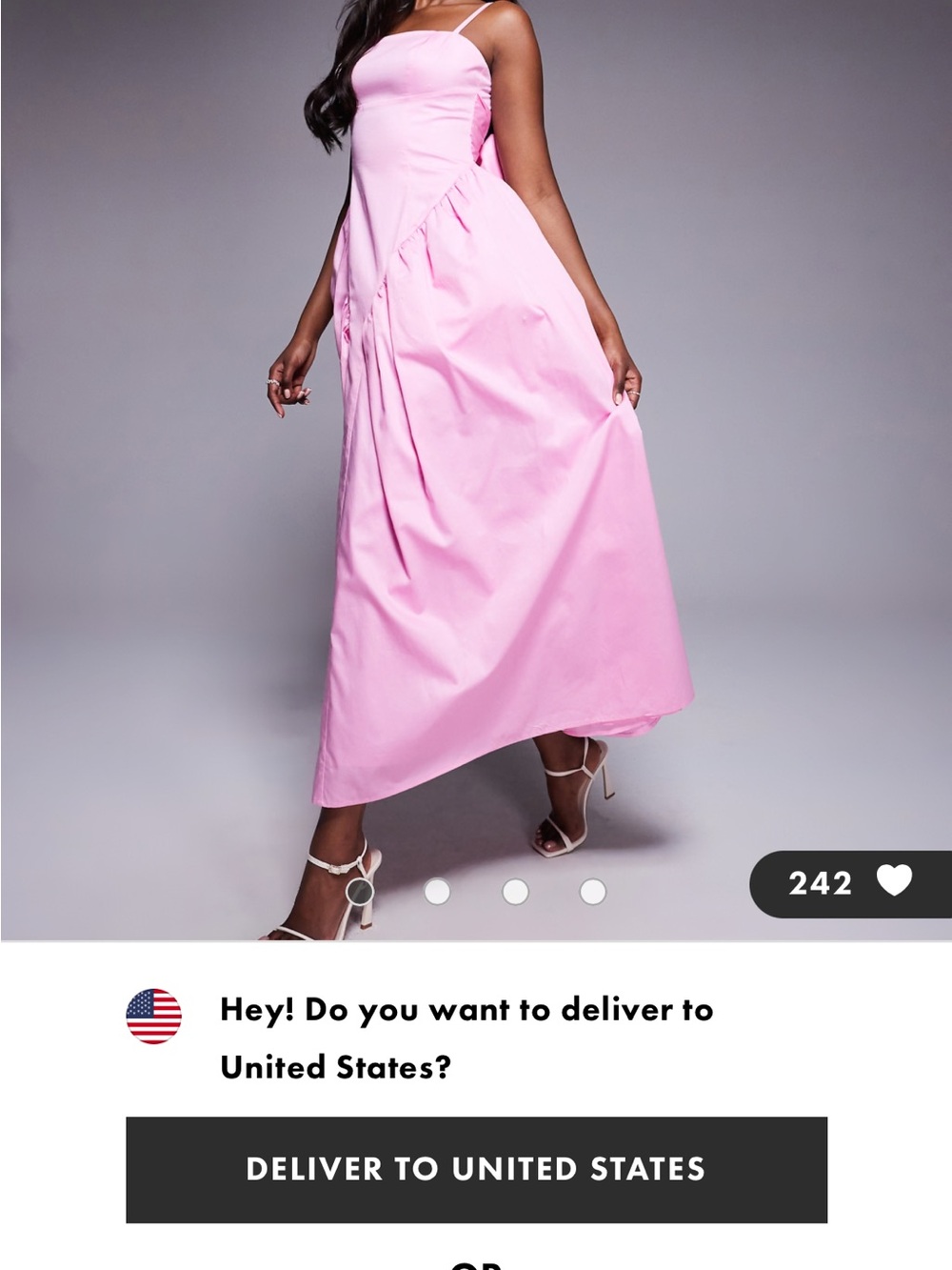 ASOS Pink Spaghetti-Strap Maxi Skirt Dress